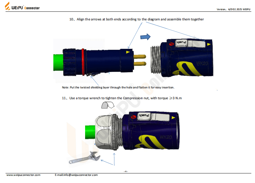 WK20-TEP Shield Cable Plug Assembling Instruction-Solder